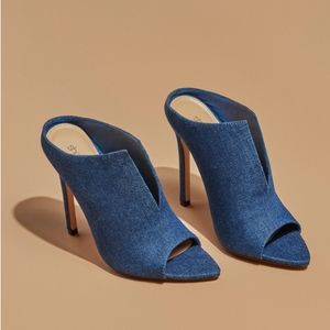NIB Denim Mules